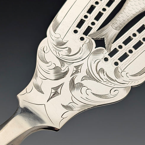 1895年頃 英国アンティーク シルバープレート製 フィッシュサーバーペア  Mappin&Webb